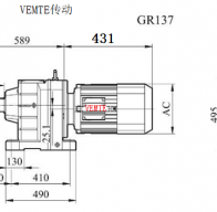 R137-Y132L4-4P-M4-0°減速電機型號大全及尺寸圖